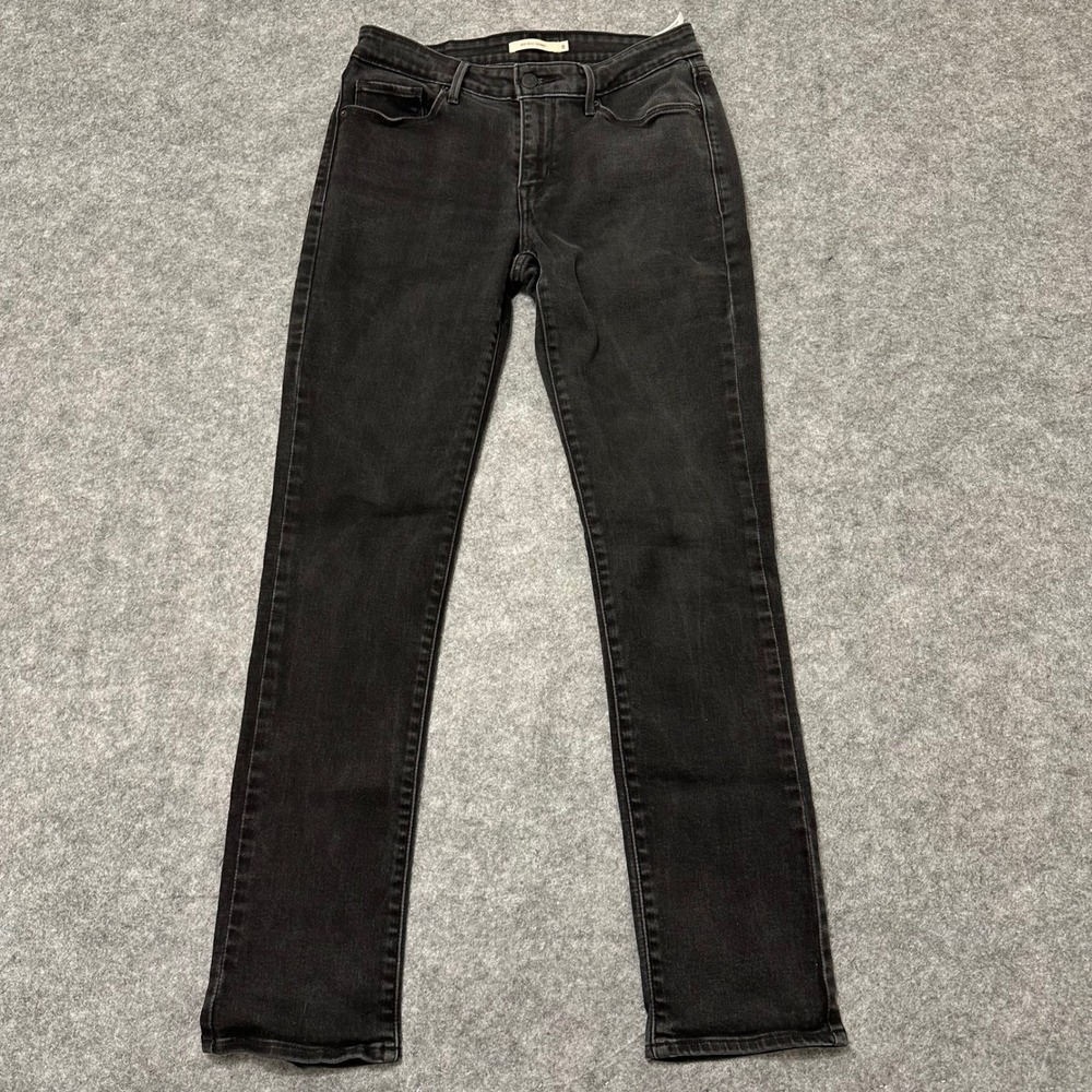 Levi's Mid Rise Skinny Jeans Womens 8 Black Denim Stretch Casual Classic Pants